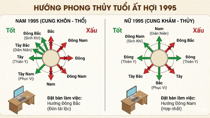Hướng hợp của tuổi Ất Hợi 1995 Hướng hợp của tuổi Ất Hợi 1995