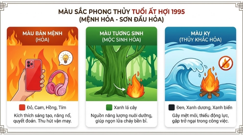 Màu hợp, màu kỵ của tuổi Ất Hợi 1995 Màu hợp, màu kỵ của tuổi Ất Hợi 1995