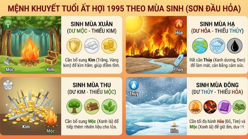 Mệnh khuyết tuổi Ất Hợi 1995 theo mùa sinh Mệnh khuyết tuổi Ất Hợi 1995 theo mùa sinh