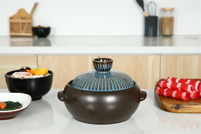 Nồi đất Dong hwa P903 1.2 lít nắp sứ truyền thống chống trào