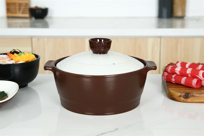 Nồi đất Dong hwa PT1.200 1.5 lít nắp sứ có lỗ thoát khí