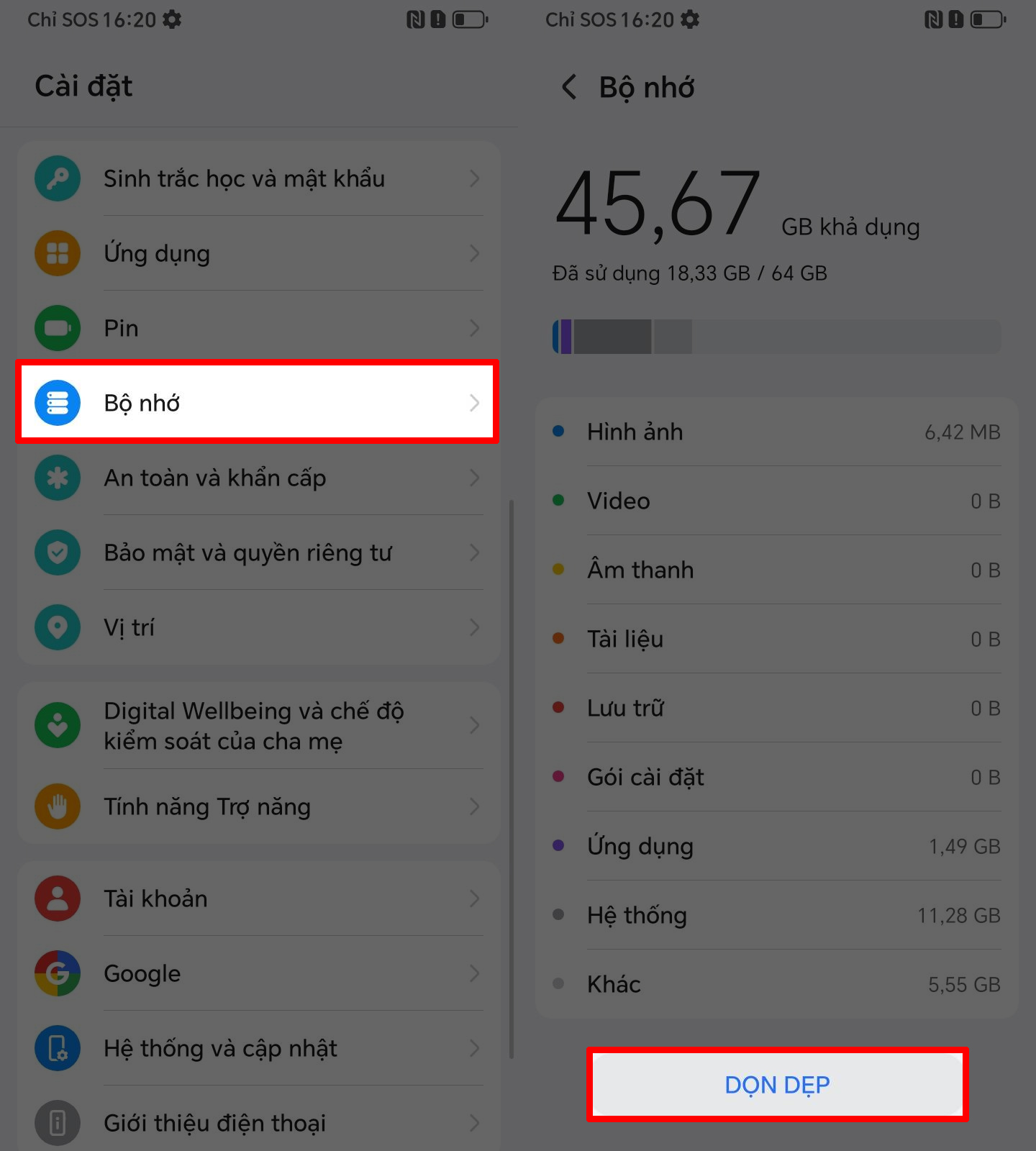 Cách dọn dẹp bộ nhớ trên HONOR X5c Plus