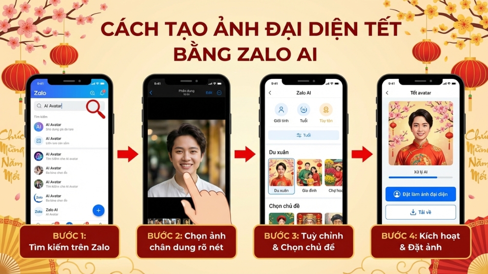 Cách tạo avatar Tết bằng Zalo AI Cách tạo avatar Tết bằng Zalo AI
