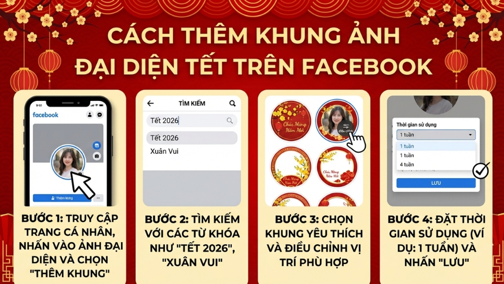 Cách thêm khung avatar Tết trên Facebook Cách thêm khung avatar Tết trên Facebook