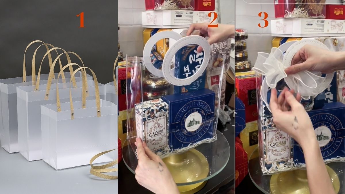 Gói quà Tết bằng túi quà Gói quà Tết bằng túi quà