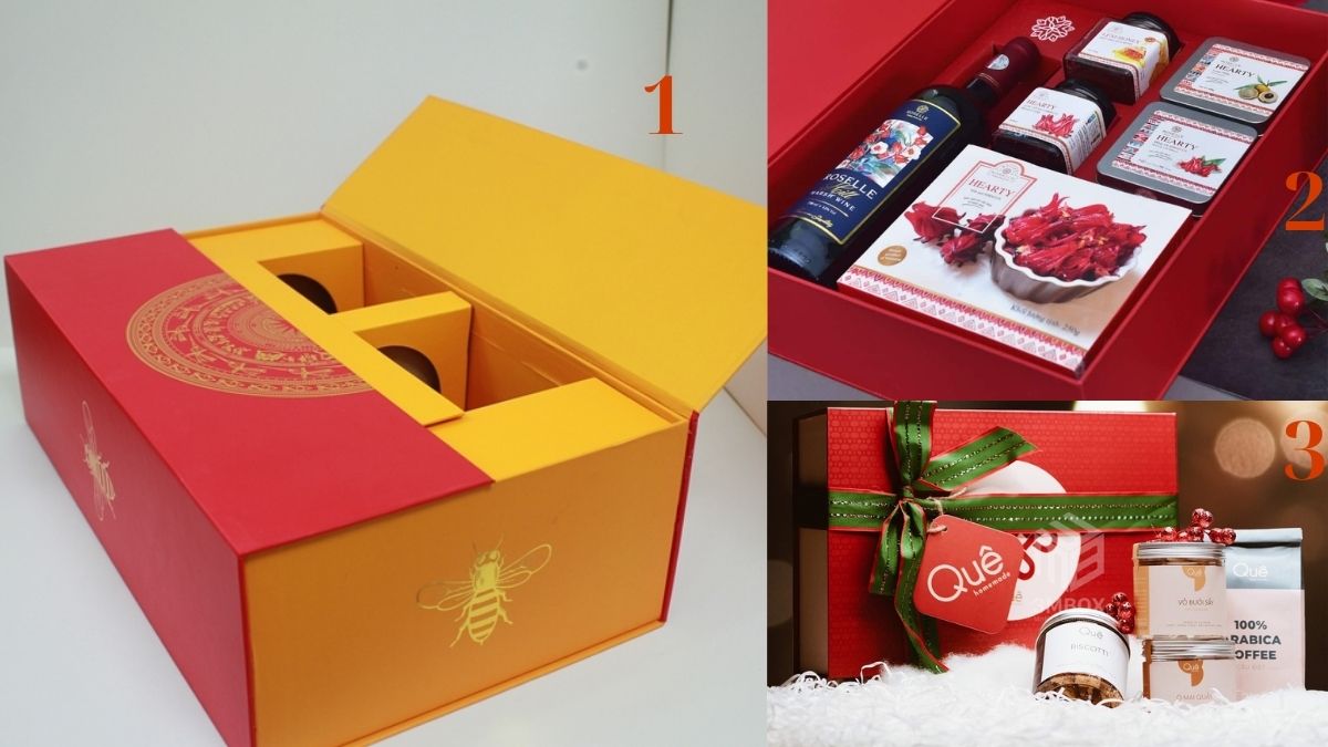 Gói quà Tết bằng hộp Gói quà Tết bằng hộp