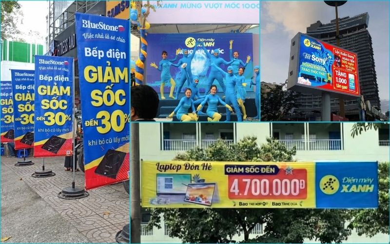 Banner offline dưới dạng standee, backdrop được in ấn để trưng bày tại các sự kiện