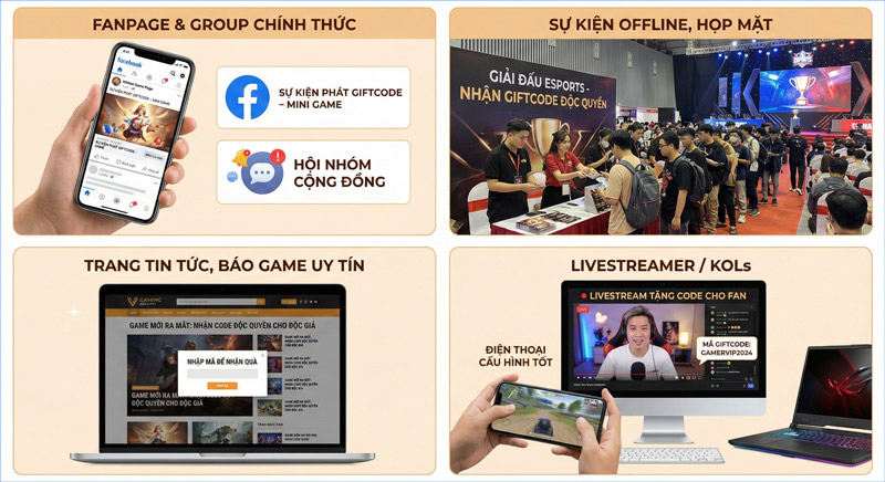 Săn giftcode hiệu quả bằng cách theo dõi fanpage, sự kiện offline, báo game uy tín và livestream KOLs Săn giftcode hiệu quả bằng cách theo dõi fanpage, sự kiện offline, báo game uy tín và livestream KOLs