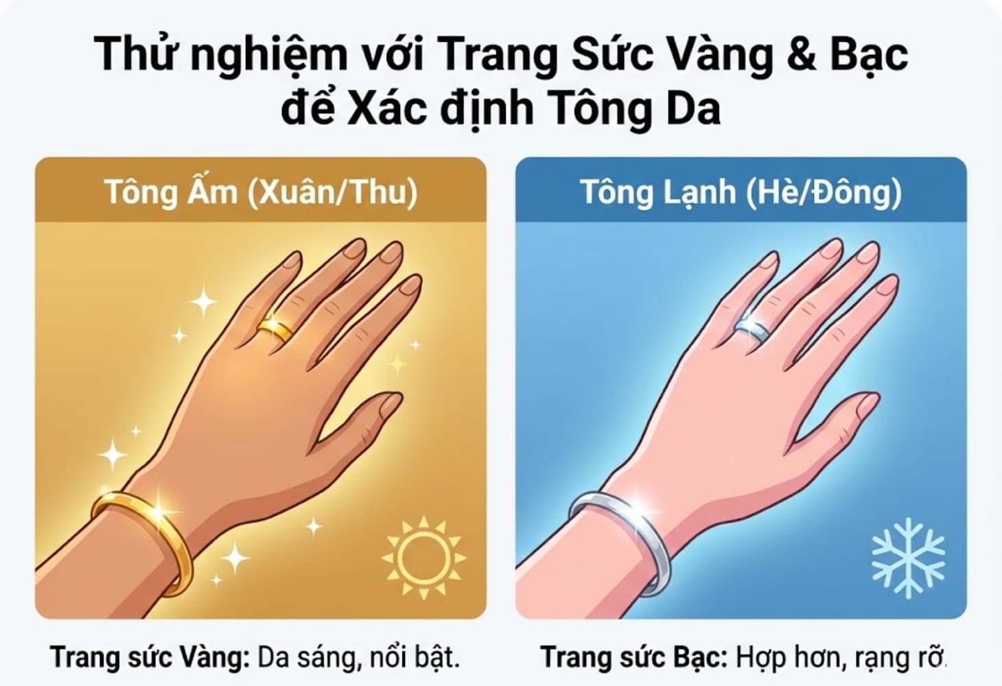 Cách test Personal Color với trang sức Cách test Personal Color với trang sức