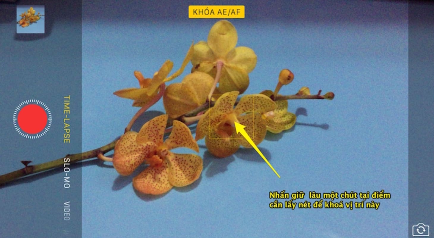 Khóa lấy nét khi đang quay video tua nhanh trên iPhone