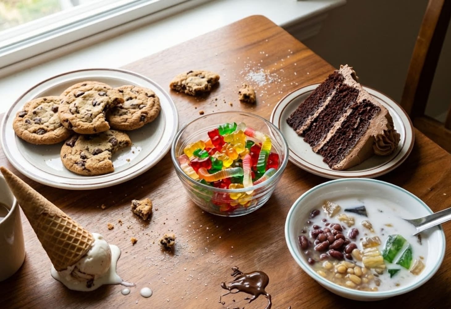 Bánh kẹo ngọt, chè,... là những món chứa nhiều calo rỗng Bánh kẹo ngọt, chè,... là những món chứa nhiều calo rỗng