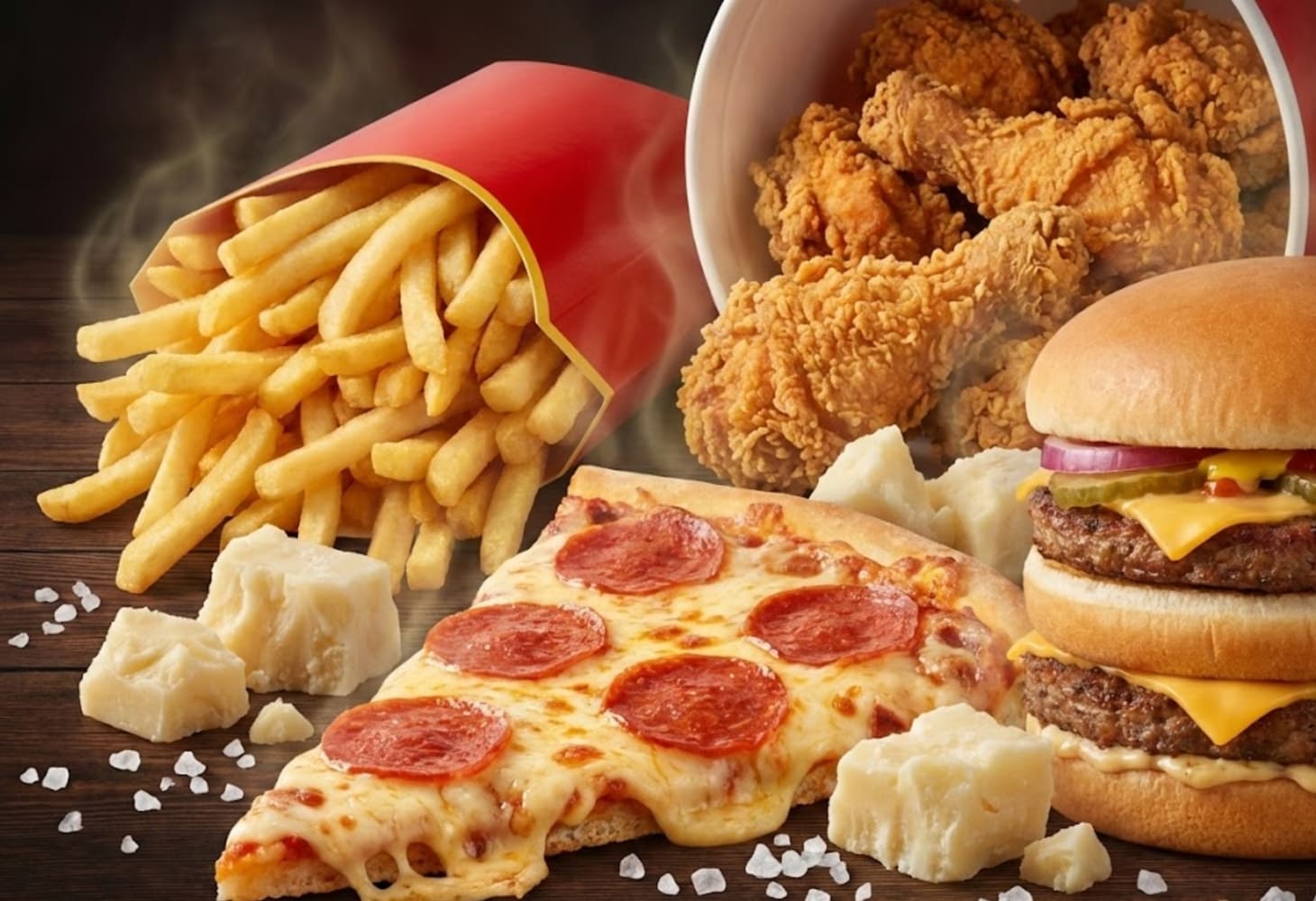 Thức ăn nhanh tuy hấp dẫn nhưng chứa lượng lớn calo rỗng Thức ăn nhanh tuy hấp dẫn nhưng chứa lượng lớn calo rỗng