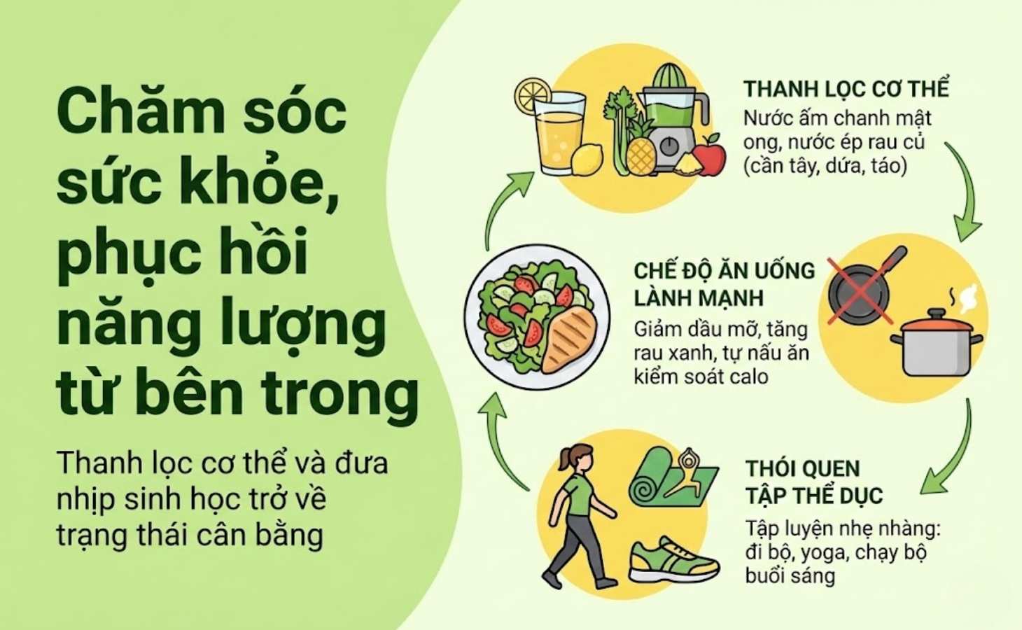 Chăm sóc sức khỏe, phục hồi năng lượng từ bên trong sau kỳ nghỉ Tết