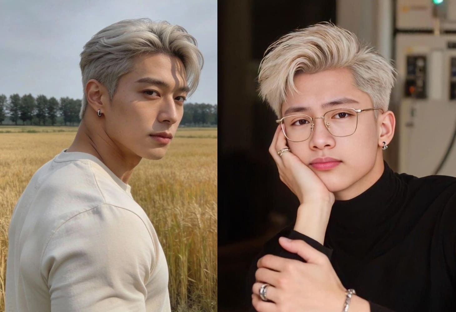 Tóc Side part nam nhuộm màu khói phong cách