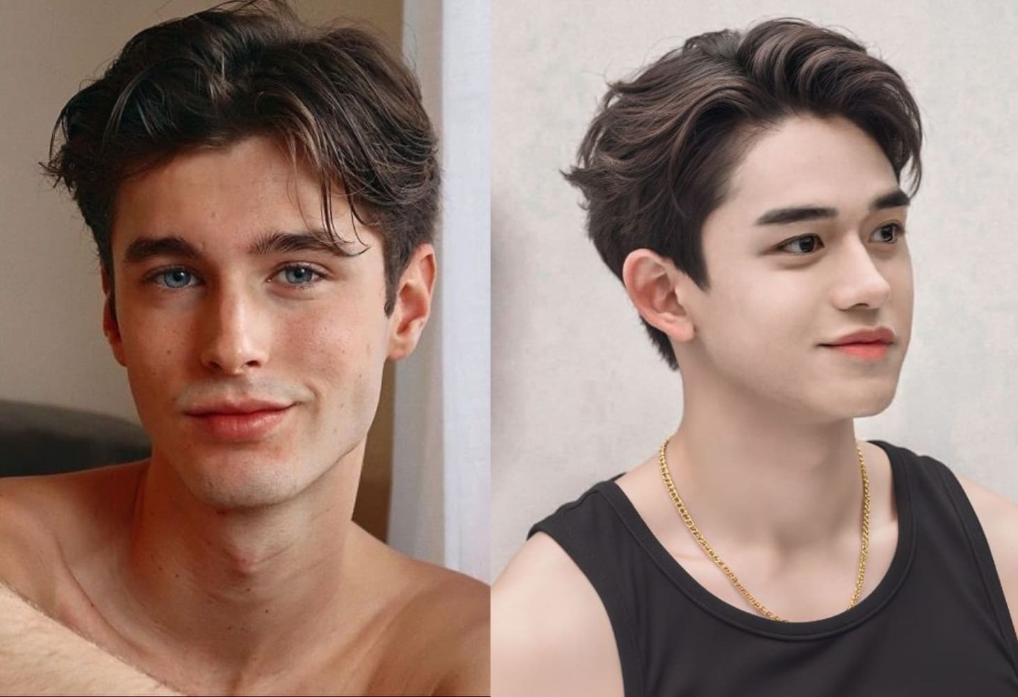 Tóc Side part uốn xoăn nhẹ