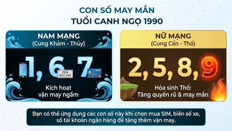 Số may mắn cho tuổi Ngọ 1990