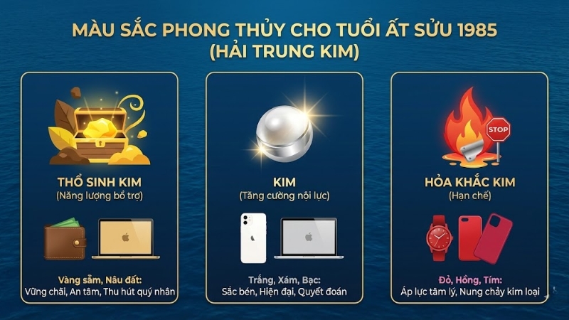 M&agrave;u sắc hợp với Ất Sửu 1985