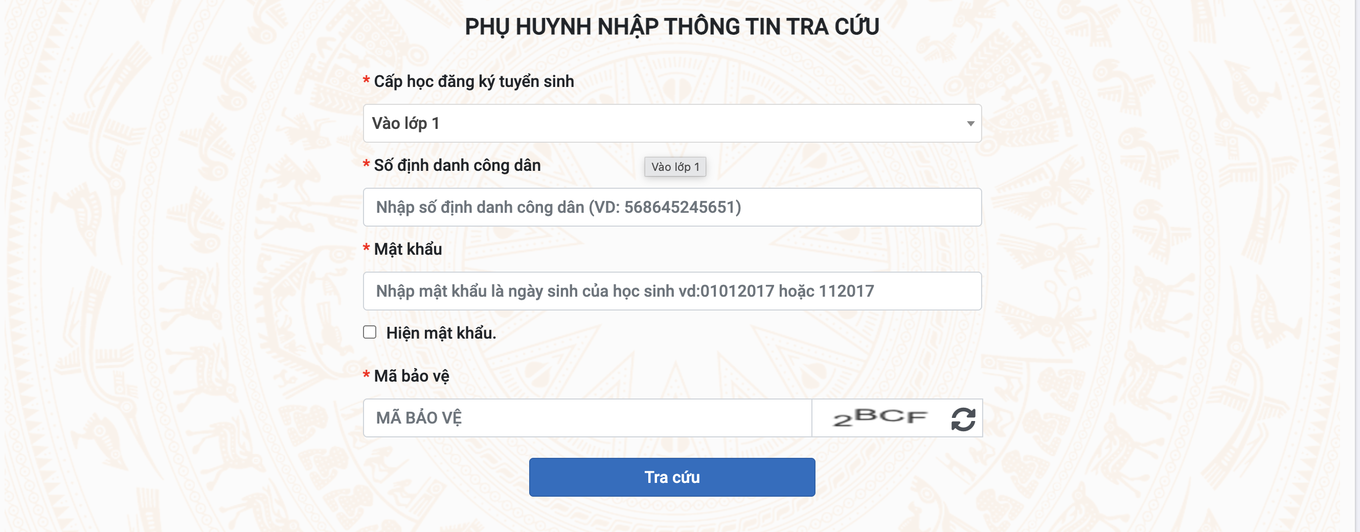 Nhập số định danh c&ocirc;ng d&acirc;n v&agrave; mật khẩu