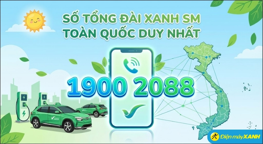 Xanh SM chỉ sử dụng một đầu số hotline duy nhất cho tất cả các tỉnh thành trên toàn quốc là 1900 2088 Xanh SM chỉ sử dụng một đầu số hotline duy nhất cho tất cả các tỉnh thành trên toàn quốc là 1900 2088