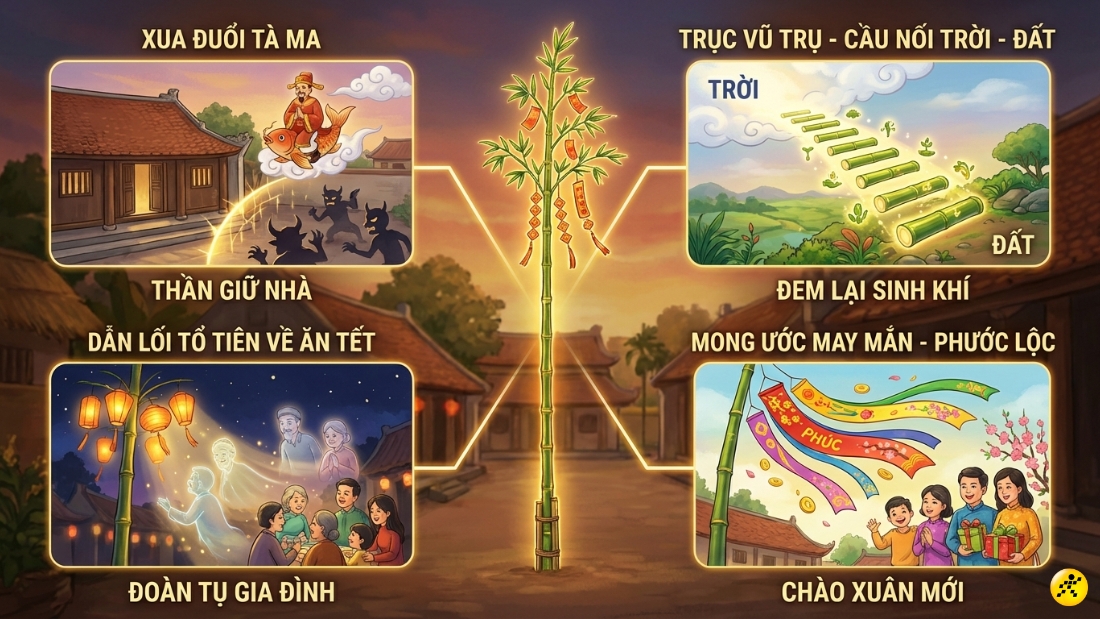 &Yacute; nghĩa của phong tục dựng c&acirc;y n&ecirc;u