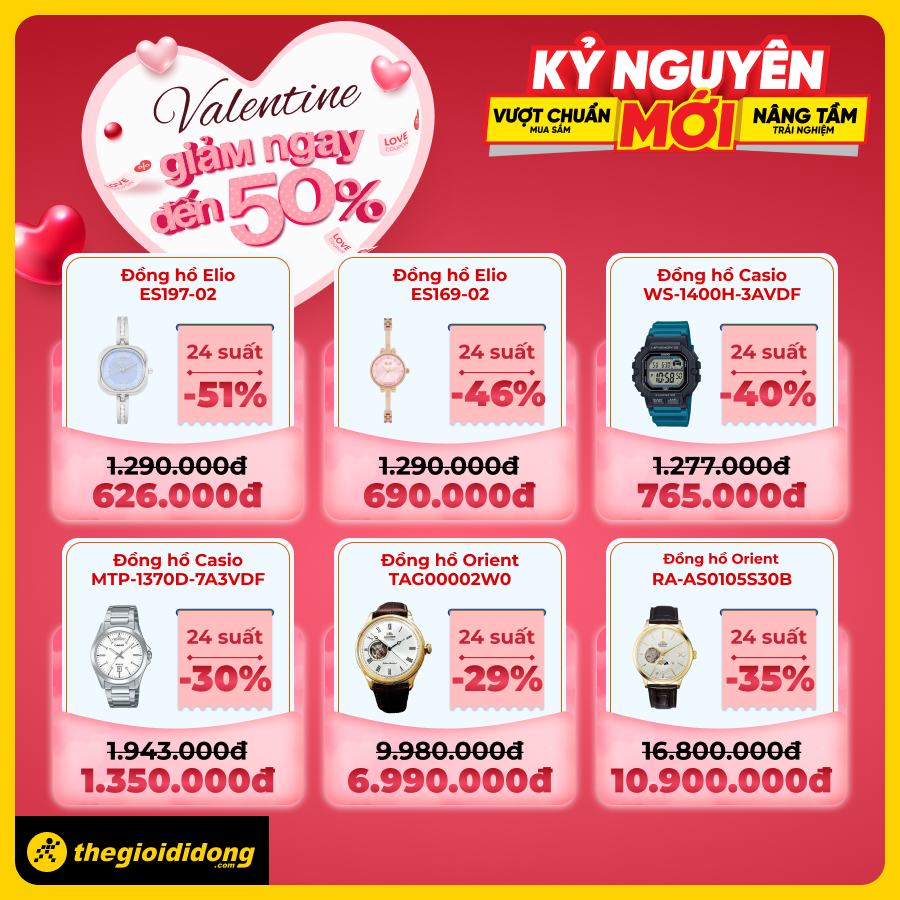 Valentine Giảm Ngay Đến 50%, Tham Gia Vòng Quay May Mắn, Săn Quà Xịn Tặng Người Thương