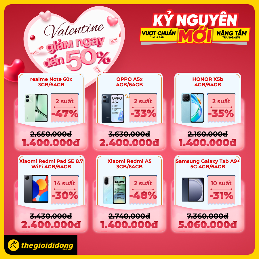 Valentine Giảm Ngay Đến 50%, Tham Gia Vòng Quay May Mắn, Săn Quà Xịn Tặng Người Thương