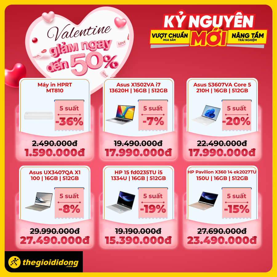 Valentine Giảm Ngay Đến 50%, Tham Gia Vòng Quay May Mắn, Săn Quà Xịn Tặng Người Thương
