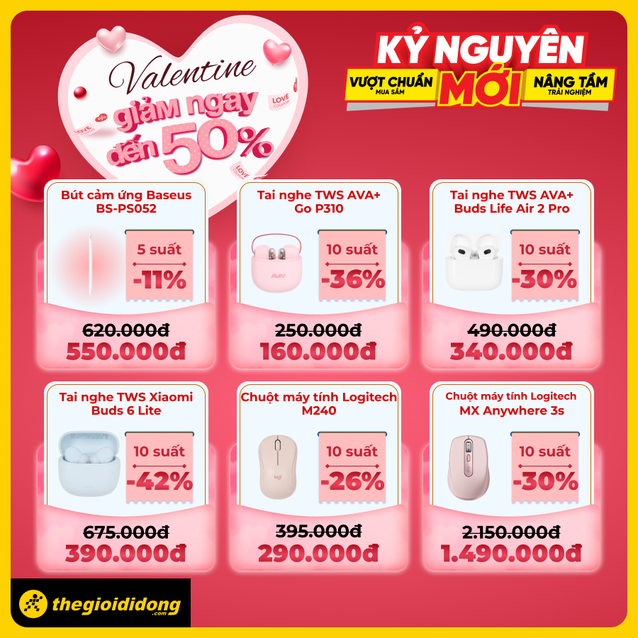 Valentine Giảm Ngay Đến 50%, Tham Gia Vòng Quay May Mắn, Săn Quà Xịn Tặng Người Thương