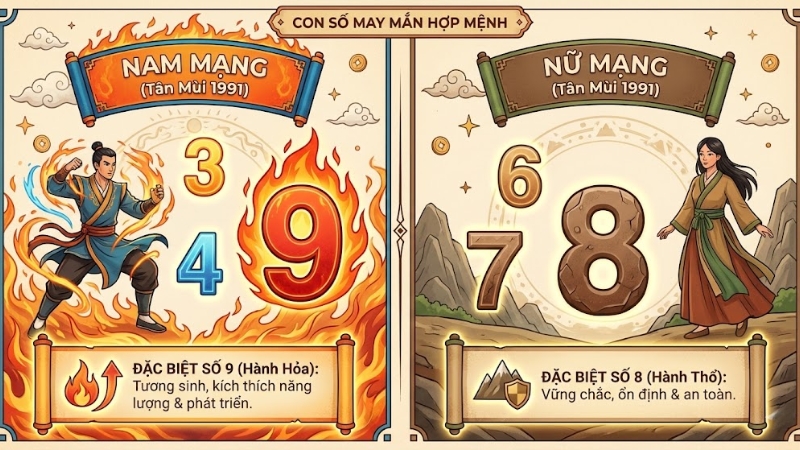 Con số may mắn của tuổi 1991