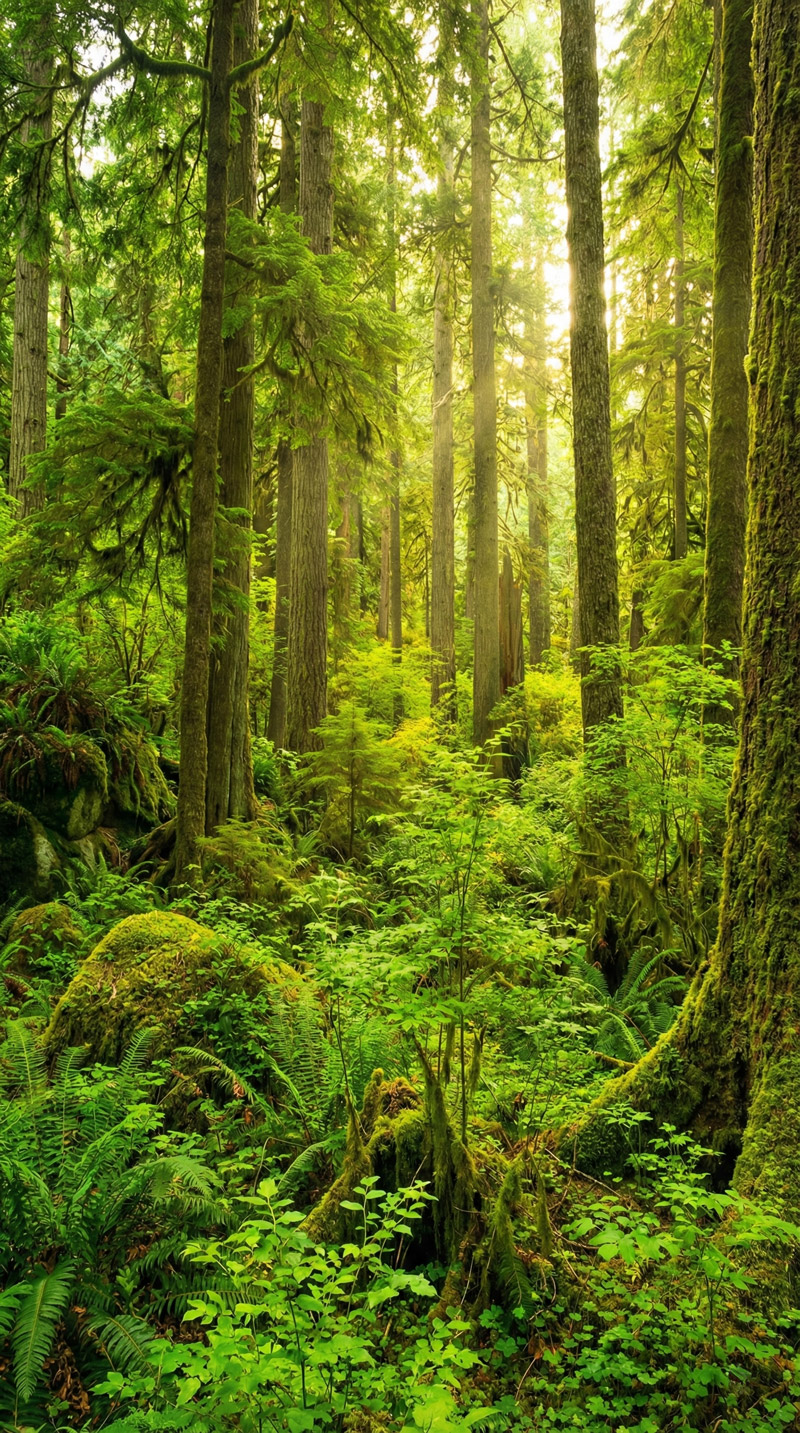 Hình nền mệnh Mộc với rừng cây, sắc xanh tươi mát giúp kích hoạt sinh khí, sáng tạo và phát triển bền vững