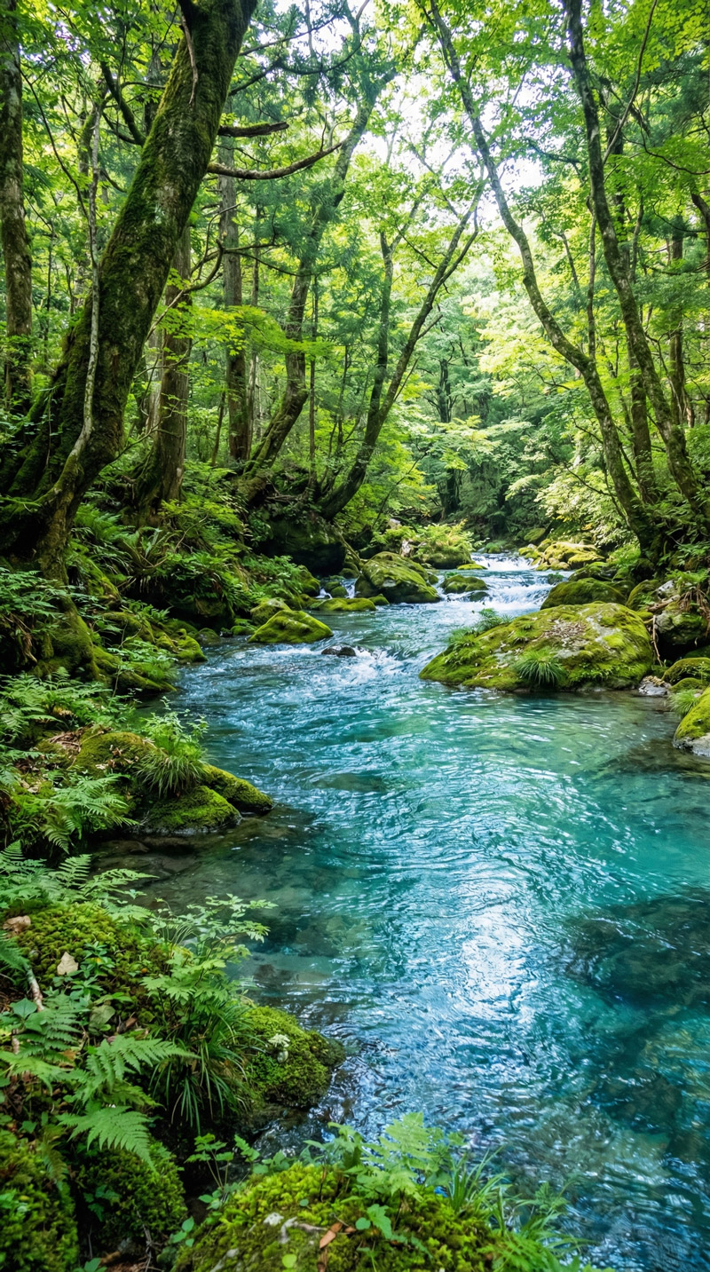 Hình nền mệnh Mộc với rừng cây, sắc xanh tươi mát giúp kích hoạt sinh khí, sáng tạo và phát triển bền vững