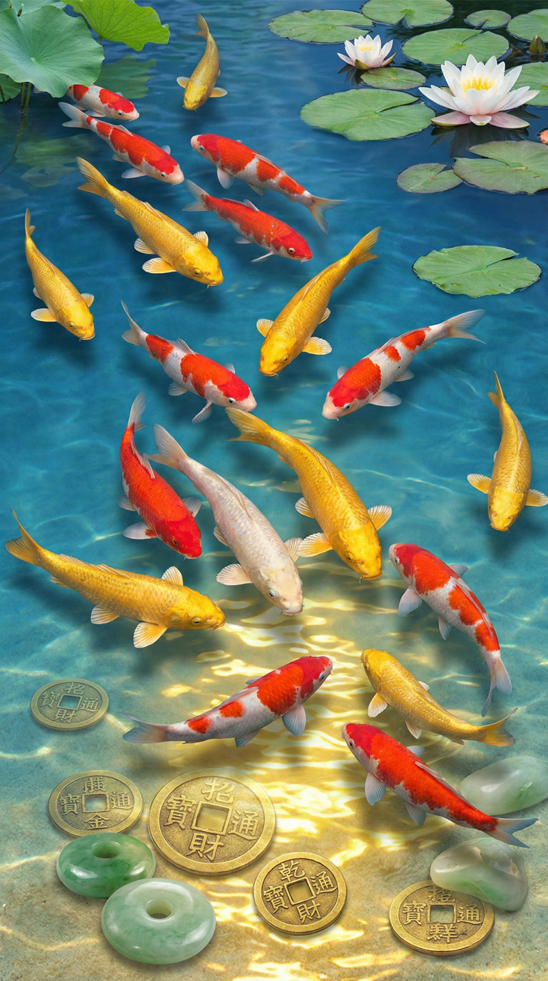 Hình nền mệnh Thủy với thác nước, biển xanh tượng trưng dòng chảy tài lộc, mang lại sự thư thái và hanh thông