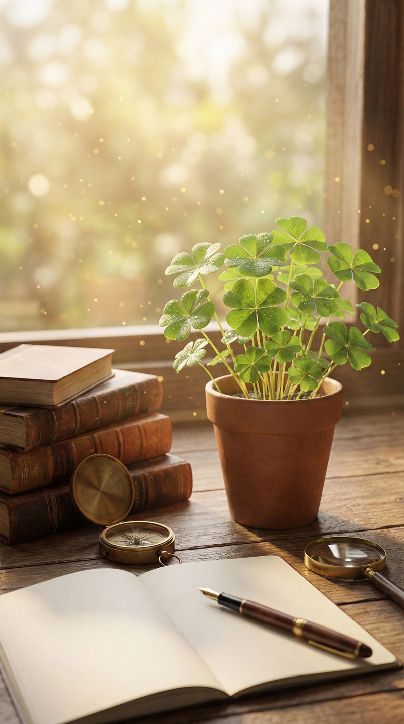 Hình nền cá chép vượt vũ môn, cỏ bốn lá mang ý nghĩa nỗ lực, may mắn và đạt kết quả cao trong học tập