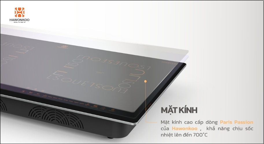 Mặt kính cao cấp dòng Paris Passion của Hawonkoo mang màu đen tuyền sâu, sang trọng