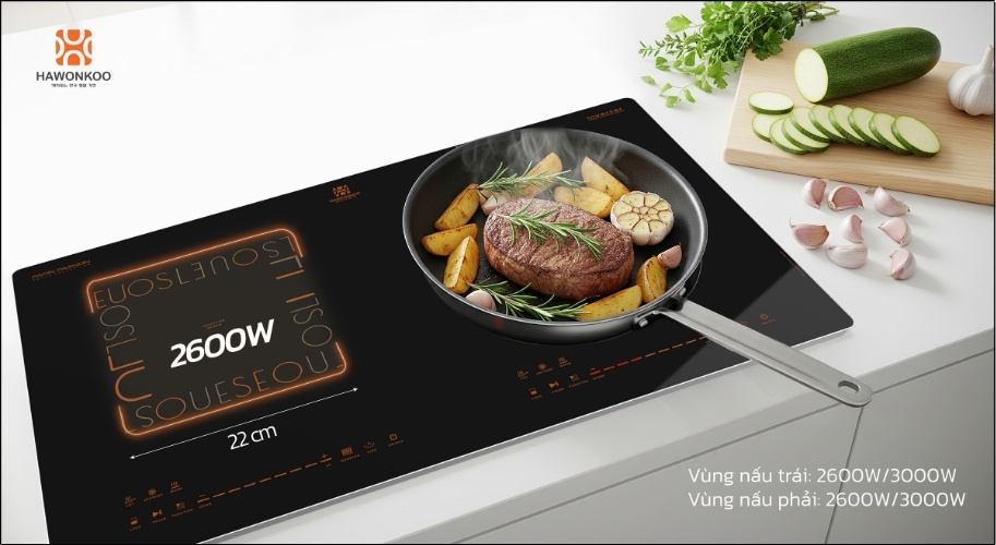 Bếp từ Hawonkoo CEH 288 với công suất mạnh mẽ 5200W