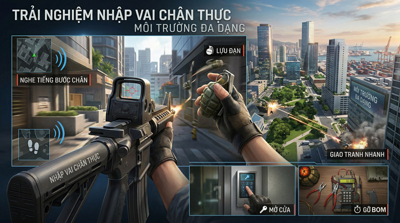 Nhập vai chân thật, môi trường đa dạng giúp trải nghiệm FPS luôn mới mẻ