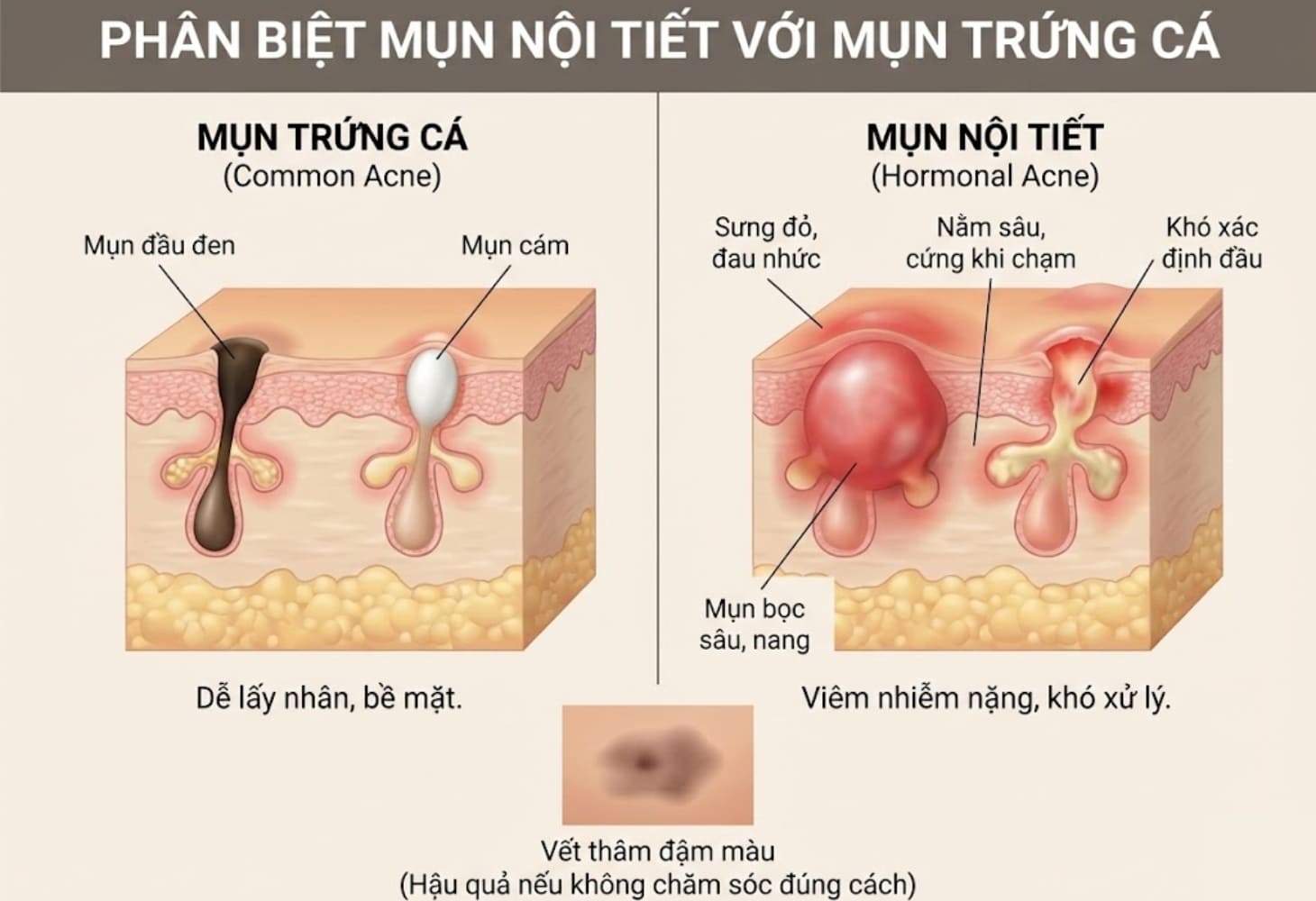 Cách phân biệt mụn nội tiết