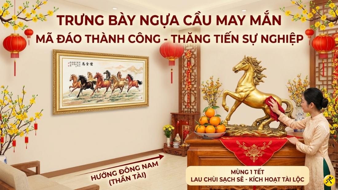 Trưng ngựa t&agrave;i lộc