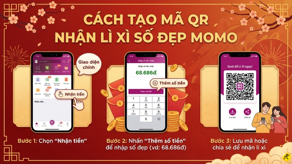 Cách tạo mã QR nhận lì xì với số tiền cố định Momo Cách tạo mã QR nhận lì xì với số tiền cố định Momo