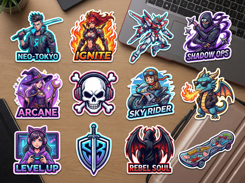 Sticker anime nổi bật, cá tính, phù hợp trang trí laptop, vali, góc học tập