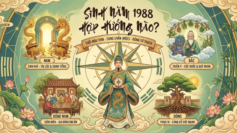 Sinh năm 1988 hợp hướng nào? Sinh năm 1988 hợp hướng nào?