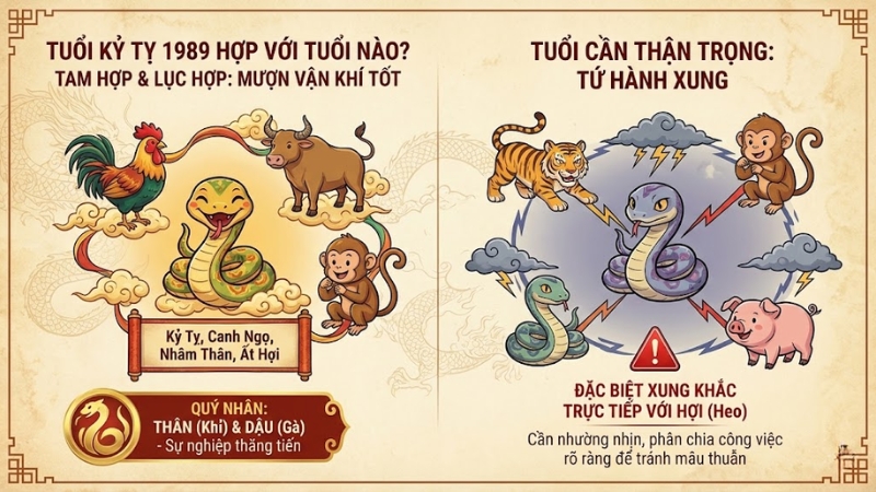 Tuổi Kỷ Tỵ 1989 hợp với tuổi n&agrave;o?