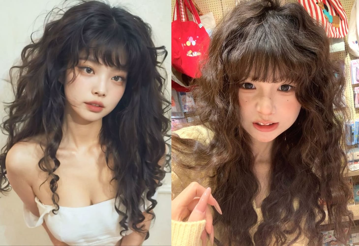 Tóc hippie dài kết hợp mái ngố Tóc hippie dài kết hợp mái ngố