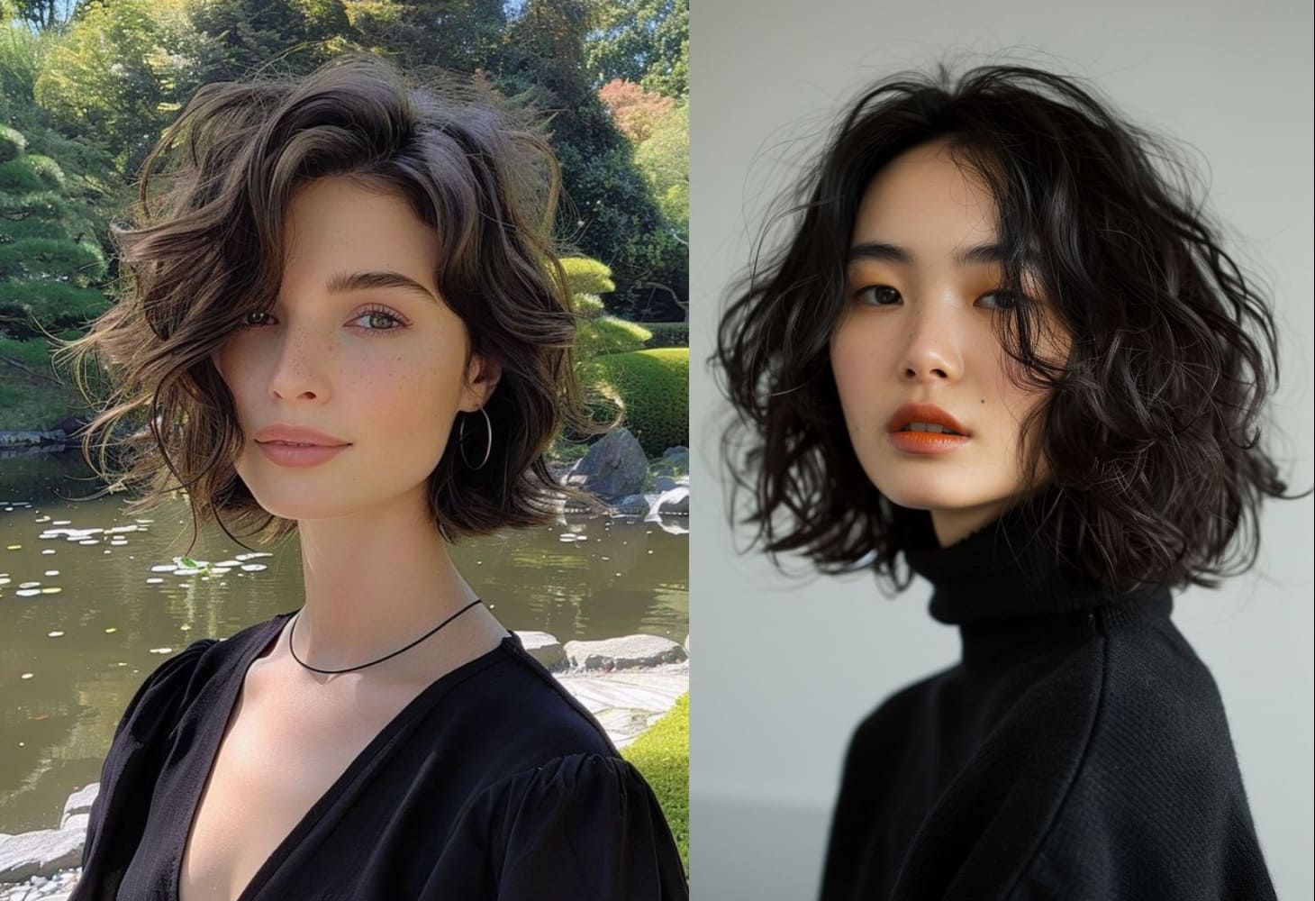 Tóc hippie ngắn uốn xoăn lọn to Tóc hippie ngắn uốn xoăn lọn to