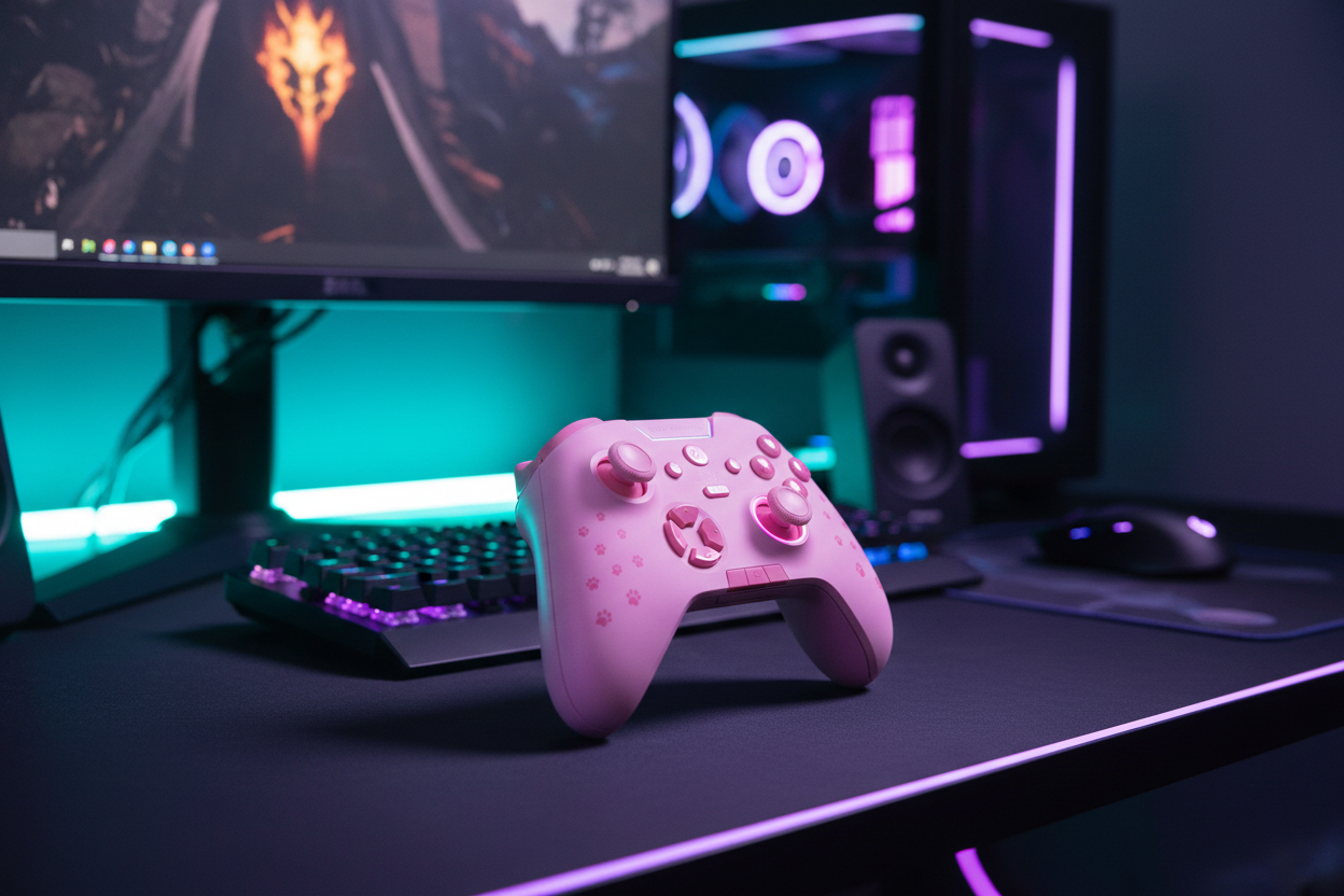 Tay cầm chơi game Dareu Hồng H105 Tay cầm chơi game Dareu Hồng H105