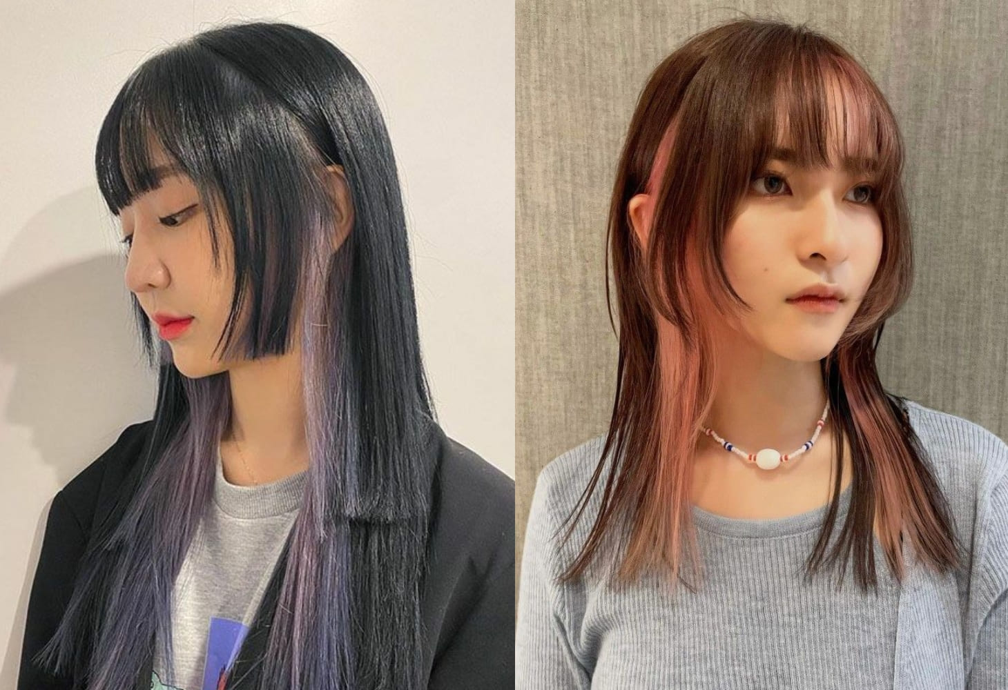 Tóc hime nhuộm giấu màu hidden sau gáy Tóc hime nhuộm giấu màu hidden sau gáy