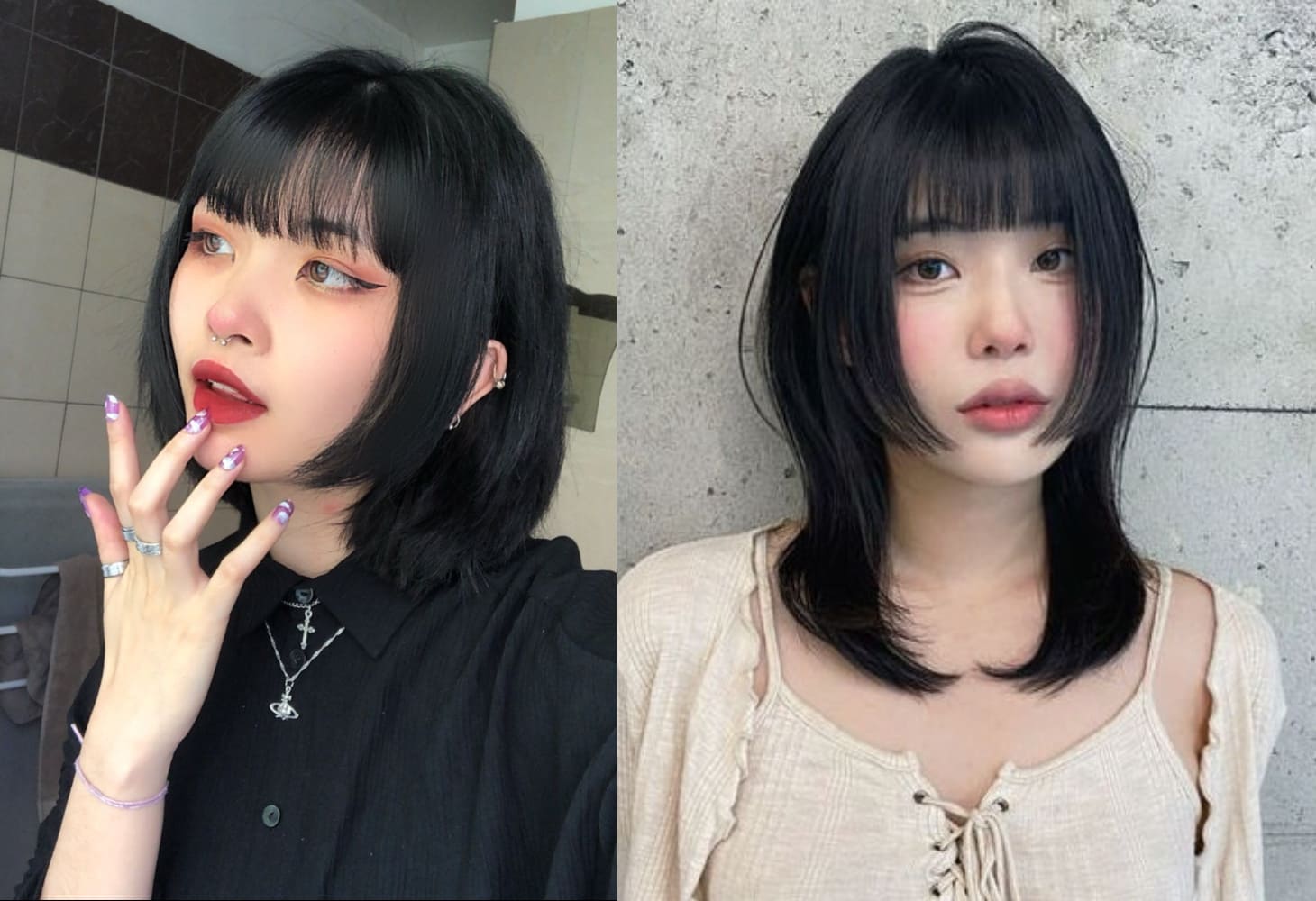 Tóc hime ngắn ngang vai Tóc hime ngắn ngang vai