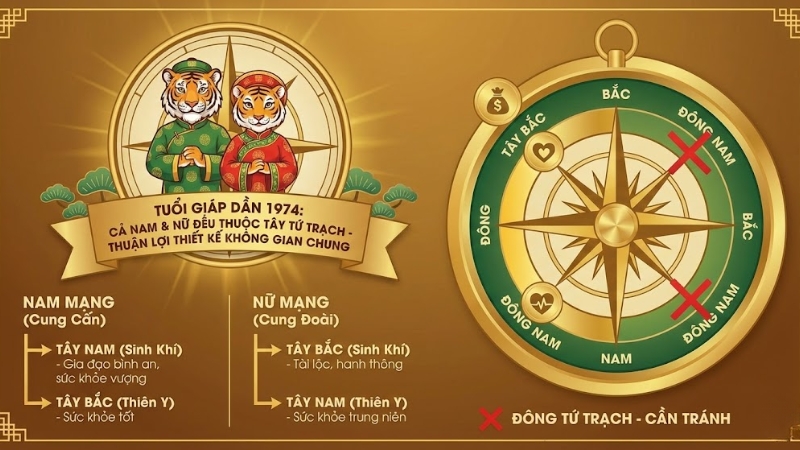 Sinh năm 1974 hợp hướng n&agrave;o?