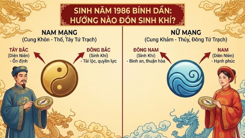 Sinh năm 1986 hợp hướng n&agrave;o?