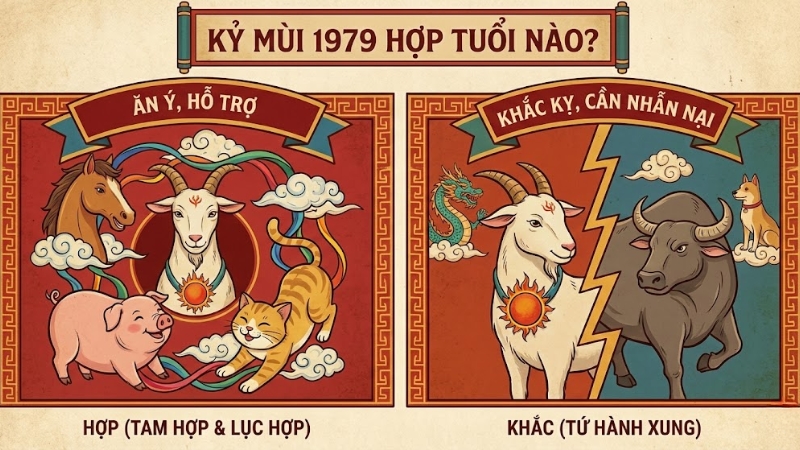 Tuổi Kỷ M&ugrave;i 1979 hợp với tuổi n&agrave;o?